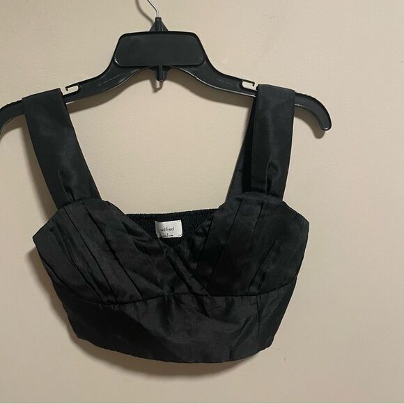 Aritzia Wilfred Rhapsody Crop Blouse Black- Size 4 - Picture 2 of 8